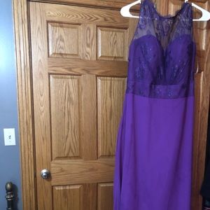 Long laced top purple dress